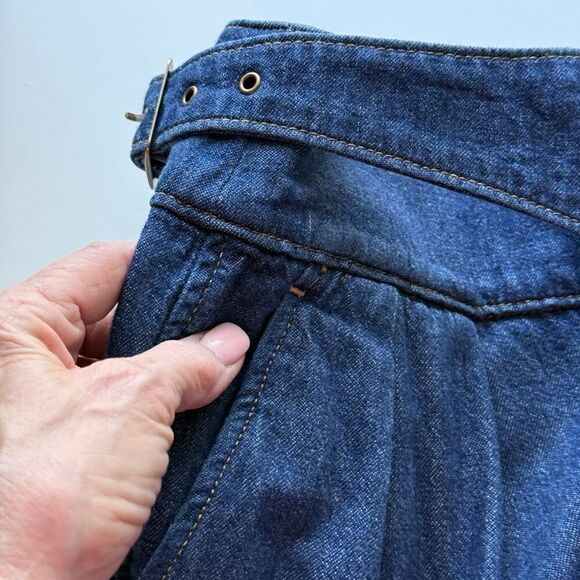 Banana Republic High Rise Double-belted Cuffed Hem BR Explorer Denim Shorts Sz 6 - Picture 4 of 11